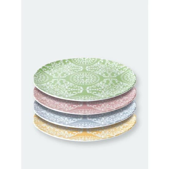 BergHOFF 4pc Porcelain Decorated Plates Decorative Accents 4 BergHOFF 4pc Porcelain Decorated Plates Decorative Accents - Image 2