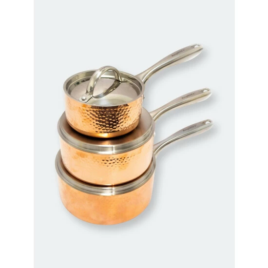 BergHOFF Vintage Tri-Ply Copper 15Pc Cookware Set, Hammered Pots & Pans 10 BergHOFF Vintage Tri-Ply Copper 15Pc Cookware Set, Hammered Pots & Pans - Image 8