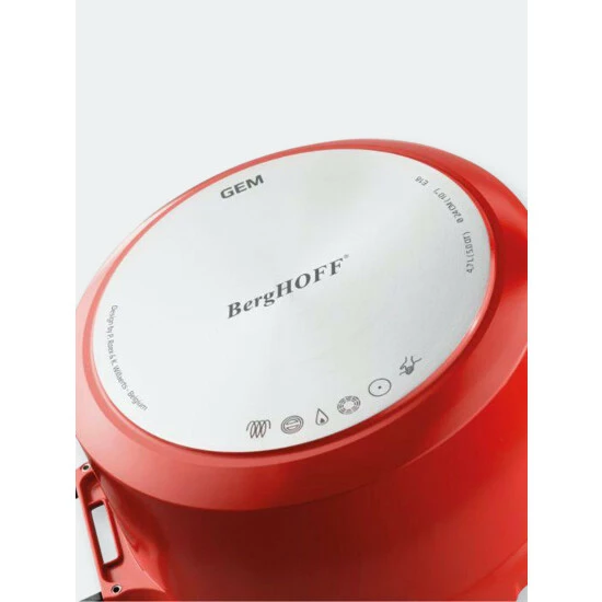 BergHOFF GEM Cast Alum NS 9.5" Cov Two-Handle Sauté Pan, Caribbean Red Pots & Pans 5 BergHOFF GEM Cast Alum NS 9.5" Cov Two-Handle Sauté Pan, Caribbean Red Pots & Pans - Image 3