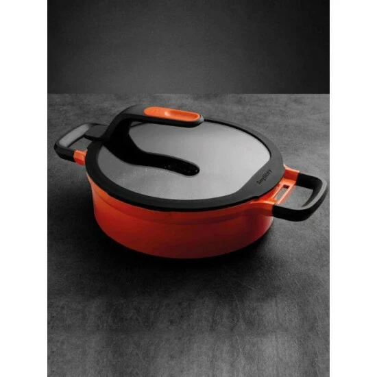 BergHOFF GEM Cast Alum NS 9.5" Cov Two-Handle Sauté Pan, Caribbean Red Pots & Pans 8 BergHOFF GEM Cast Alum NS 9.5" Cov Two-Handle Sauté Pan, Caribbean Red Pots & Pans - Image 6