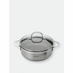BergHOFF Bistro 10" Stainless Steel Covered 2-Handle Deep Skillet 2.9 QT Pots & Pans