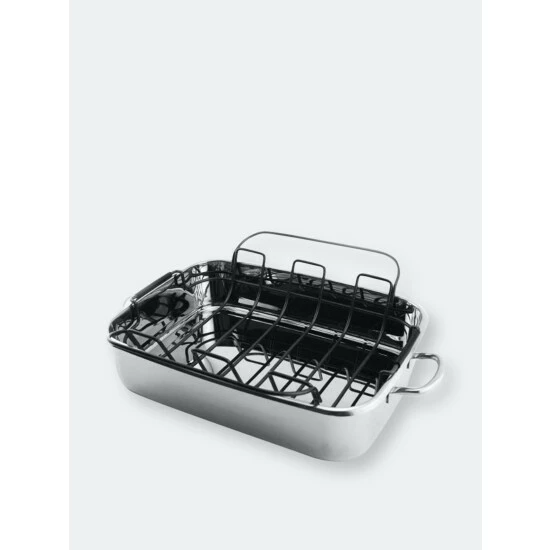 BergHOFF 15" Stainless Steel Roaster Pan With Rack Pots & Pans 3 BergHOFF 15" Stainless Steel Roaster Pan With Rack Pots & Pans