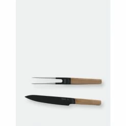 BergHOFF Ron 2Pc Carving Set: 7.5" Carving Knife & 6.5" Carving Fork Natural Knives & Cutting Boards