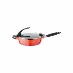 BergHOFF Virgo Cast Aluminum Non Stick Covered Deep Skillet, 9.5" - Orange Cookware