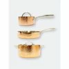BergHOFF Vintage Tri-Ply Copper 5Pc Cookware Set, Hammered Pots & Pans