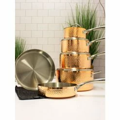 BergHOFF Vintage Tri-Ply Copper 13Pc Cookware Set, Hammered Pots & Pans -BergHOFF shop unnamed file 2628