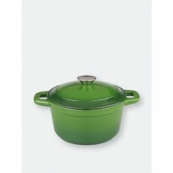 BergHOFF Neo 5Qt Cast Iron Round Covered Casserole, Green Serveware