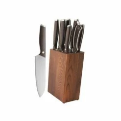 BergHOFF Rosewood 9Pc Stainless Steel Knife Set With Block Cookware