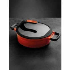 BergHOFF GEM Cast Alum NS 10.25" Cov Two-Handle Sauté Pan, Caribbean Red Pots & Pans -BergHOFF shop unnamed file 2722