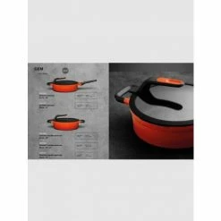 BergHOFF GEM Cast Alum NS 10.25" Cov Two-Handle Sauté Pan, Caribbean Red Pots & Pans -BergHOFF shop unnamed file 2723