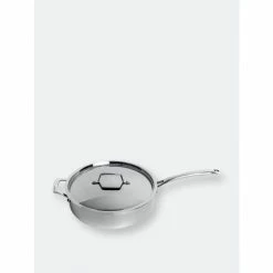 BergHOFF Professional Stainless Steel 10/18 Tri-Ply 5.2 Qt Saute Pan And SS Lid, 11" Pots & Pans