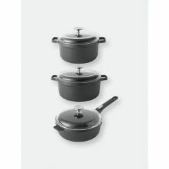 BergHOFF GEM 6Pc Simmer Cookware Set Pots & Pans Black