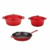 BergHOFF Neo 5Pc Cast Iron Set, 5Qt Covered Dutch Oven, 8Qt Covered Dutch Oven, & 10" Fry Pan - Red Cookware -BergHOFF shop unnamed file 452
