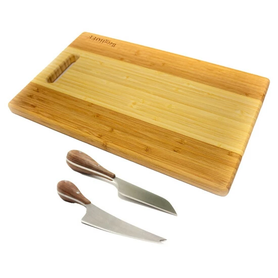 BergHOFF Bamboo 3Pc Two-Tone Board With Handle Set/Aaron Probyn Cheese Knives Knives & Cutting Boards 3 BergHOFF Bamboo 3Pc Two-Tone Board With Handle Set/Aaron Probyn Cheese Knives Knives & Cutting Boards