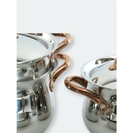 BergHOFF Ouro Gold 18/10 Stainless Steel Covered Dutch Oven 8" With Stainless Steel Lid, 4.8 Qt Pots & Pans 4 BergHOFF Ouro Gold 18/10 Stainless Steel Covered Dutch Oven 8" With Stainless Steel Lid, 4.8 Qt Pots & Pans - Image 2