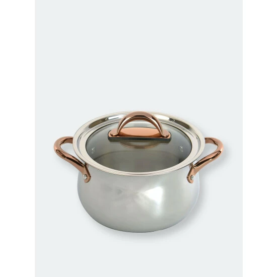 BergHOFF Ouro Gold 18/10 SS 10" Dutch Oven With Glass Lid Pots & Pans 3 BergHOFF Ouro Gold 18/10 SS 10" Dutch Oven With Glass Lid Pots & Pans