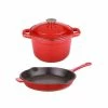 BergHOFF Neo 3pc Cast Iron Set, 3qt Covered Dutch Oven & 10" Fry Pan - Red Cookware -BergHOFF shop unnamed file 563
