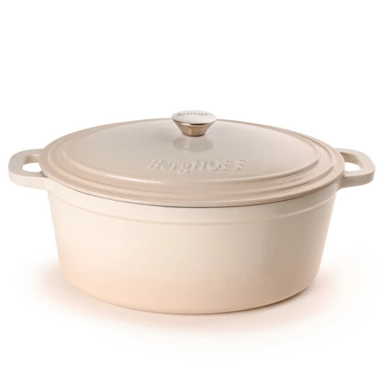 BergHOFF Neo 8Qt Cast Iron Oval Covered Dutch Oven - Meringue Pots & Pans 3 BergHOFF Neo 8Qt Cast Iron Oval Covered Dutch Oven - Meringue Pots & Pans