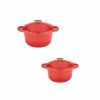 BergHOFF Neo 4pc Cast Iron Set, 3qt Covered Dutch Oven & 7qt Covered Stockpot - Orange Cookware -BergHOFF shop unnamed file 585