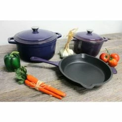 BergHOFF Neo Cast Iron Set 5pc Purple (3qt Cast Iron Covered Stockpot, 5qt Cast Iron Covered Dutch Oven, 10" Cast Iron Fry Pan) Cookware -BergHOFF shop unnamed file 602