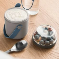 BergHOFF Leo 2 Pc Dual Lunch Box Kit - Pink & Grey And Blue & Grey Reusables -BergHOFF shop unnamed file 639