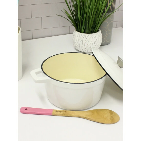 BergHOFF Neo 3 Qt Cast Iron Round Covered Dutch Oven Electrics White 4 BergHOFF Neo 3 Qt Cast Iron Round Covered Dutch Oven Electrics White - Image 2