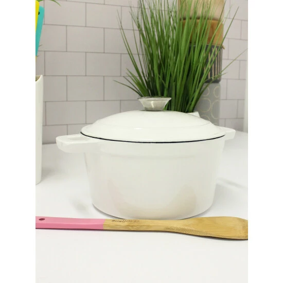 BergHOFF Neo 3 Qt Cast Iron Round Covered Dutch Oven Electrics White 5 BergHOFF Neo 3 Qt Cast Iron Round Covered Dutch Oven Electrics White - Image 3