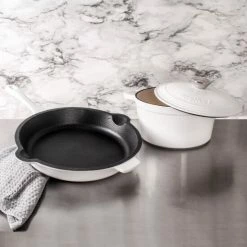 BergHOFF Neo Cast Iron 3Pc Cookware Set, 3Qt Covered Dutch Oven & 10" Fry Pan - White -BergHOFF shop unnamed file 713