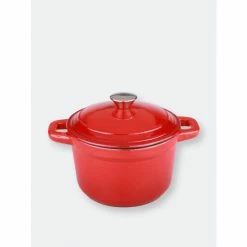 BergHOFF Neo 7QT Cast Iron Round Covered Dutch Oven, Red Pots & Pans