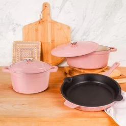 BergHOFF Neo 5Pc Cast Iron Cookware Set, Pink Pots & Pans -BergHOFF shop unnamed file 765
