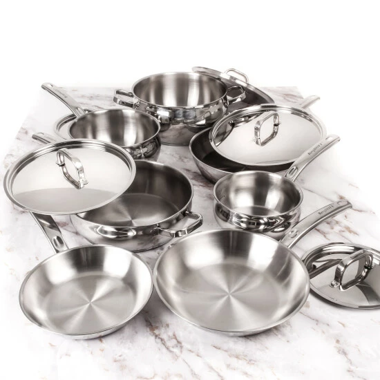 BergHOFF Essentials Belly Shape 12 Piece 18/10 Stainless Steel Cookware Set With SS Lids 6 BergHOFF Essentials Belly Shape 12 Piece 18/10 Stainless Steel Cookware Set With SS Lids - Image 4