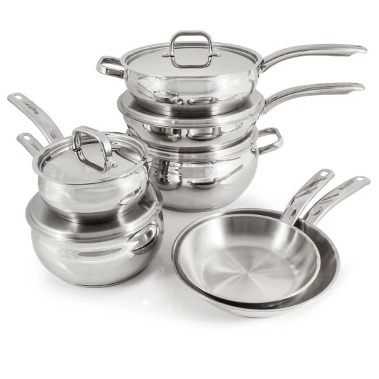 BergHOFF Essentials Belly Shape 12 Piece 18/10 Stainless Steel Cookware Set With SS Lids 7 BergHOFF Essentials Belly Shape 12 Piece 18/10 Stainless Steel Cookware Set With SS Lids - Image 5