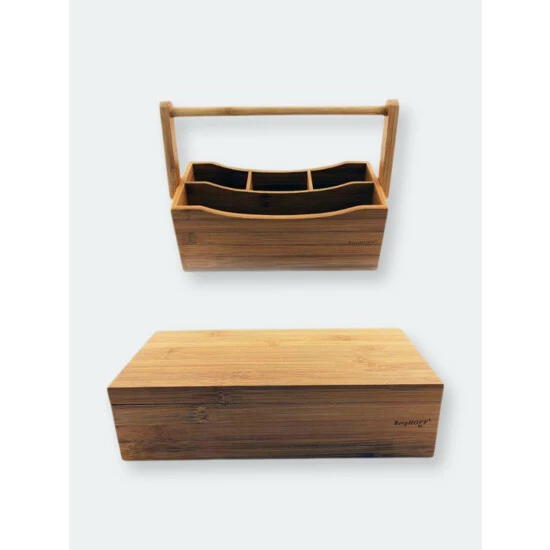 BergHOFF Bamboo Tea Box Set 2PC (Flatware Caddy 9.75" & Tea Box 12") Tools & Accessories BergHOFF Bamboo Tea Box Set 2PC (Flatware Caddy 9.75" & Tea Box 12") Tools & Accessories -BergHOFF shop unnamed file 78