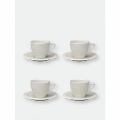 BergHOFF Essentials 4oz Porcelain Cup & Saucers, Set Of 4 Drinkware