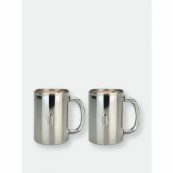 BergHOFF Straight 12oz Stainless Steel Coffee Mug, Set Of 2 Drinkware