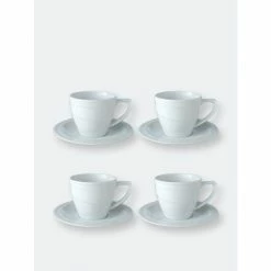 BergHOFF Essentials 12oz Porcelain Breakfast Cup & Saucers, Set Of 4 Drinkware